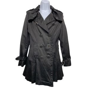MaxMara Womens 8 (S) Double Breasted Pea Coat Fitted Stretch Epaulet-No Belt
